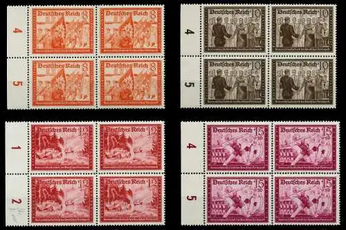 3. REICH 1939 Nr 702-713 postfrisch VIERERBLOCK 77D55A