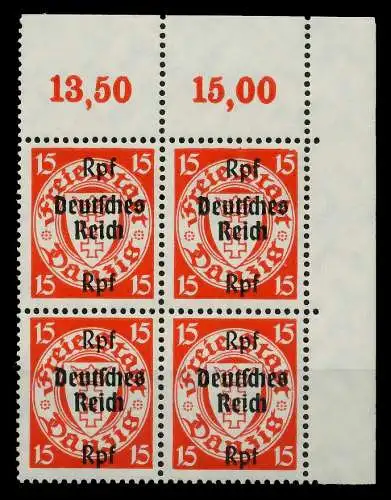 3. REICH 1939 Nr 722 postfrisch VIERERBLOCK ECKE-ORE 77D572