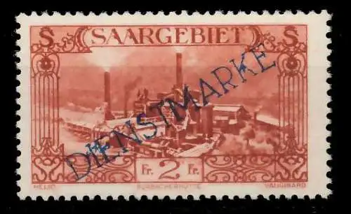 SAAR DIENSTMARKEN Nr 21 postfrisch 7DA696