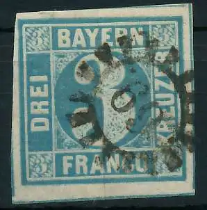 BAYERN MÜHLRADSTEMPEL AUF Nr 2II gMR _69 ZENTR- 875FFE