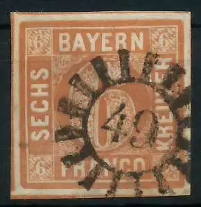 BAYERN MÜHLRADSTEMPEL AUF Nr 4II gMR _49 ZENTR- 877CA6