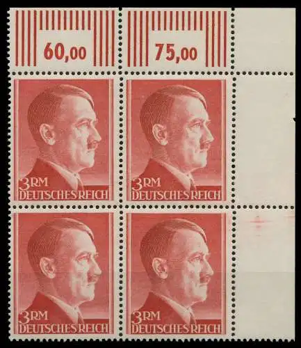 DEUTSCHES REICH 1941 Nr 801B postfrisch VIERERBLOCK ECK 877CE6