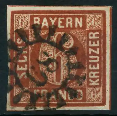 BAYERN MÜHLRADSTEMPEL AUF Nr 4II gMR _68 ZENTR- 8791BA