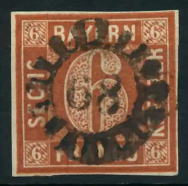 BAYERN MÜHLRADSTEMPEL AUF Nr 4II gMR _68 ZENTR- 8791BE