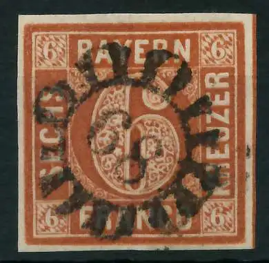 BAYERN MÜHLRADSTEMPEL AUF Nr 4II gMR _68 ZENTR- 8791C2