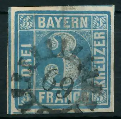 BAYERN MÜHLRADSTEMPEL AUF Nr 2II gMR _69 ZENTR- 8791DA