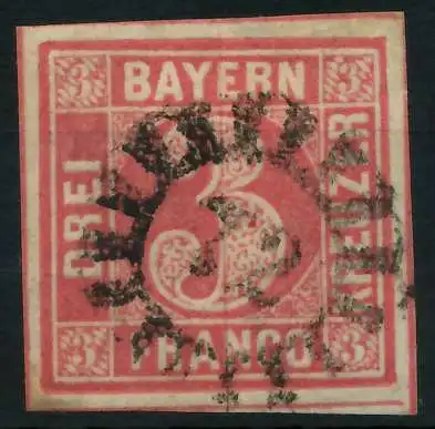 BAYERN MÜHLRADSTEMPEL AUF Nr 9 gMR _72 zentrisch gestempelt 87920A