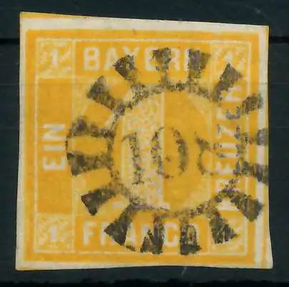 BAYERN MÜHLRADSTEMPEL AUF Nr 8I gMR 108 zentrisch gestempelt 87C126