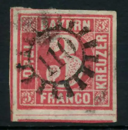 BAYERN MÜHLRADSTEMPEL AUF Nr 9 gMR 110 zentrisch gestempelt 87C136