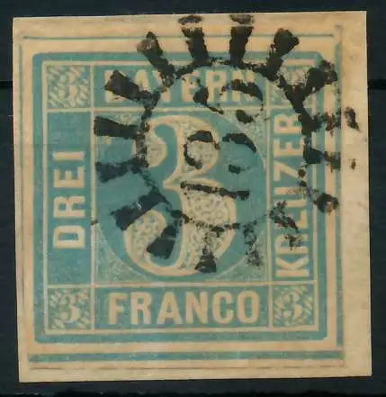 BAYERN MÜHLRADSTEMPEL AUF Nr 2II gMR 135 ZENTR- 87C26A