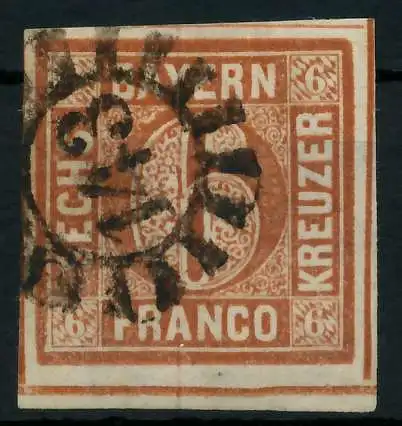 BAYERN MÜHLRADSTEMPEL AUF Nr 4II gMR 143 gestempelt 87DF72