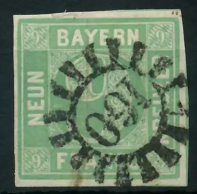BAYERN MÜHLRADSTEMPEL AUF Nr 5bIII gMR 160 ZENT 87E13A