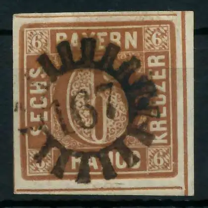 BAYERN MÜHLRADSTEMPEL AUF Nr 4II gMR 167 ZENTR- 87E1BE