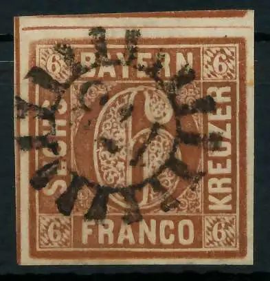 BAYERN MÜHLRADSTEMPEL AUF Nr 4II gMR 173 ZENTR- 87E21E