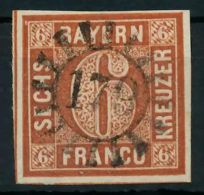 BAYERN MÜHLRADSTEMPEL AUF Nr 4II gMR 179 ZENTR- 87E2AA