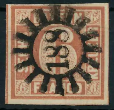 BAYERN MÜHLRADSTEMPEL AUF Nr 4I gMR 188 zentrisch gestempelt 87E326