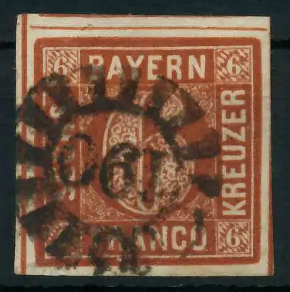 BAYERN MÜHLRADSTEMPEL AUF Nr 4II gMR 190 ZENTR- 87E386