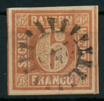 BAYERN QUADRAT AUSGABE Nr 4I gMR 24x zentrisch gestempelt 87FF0A