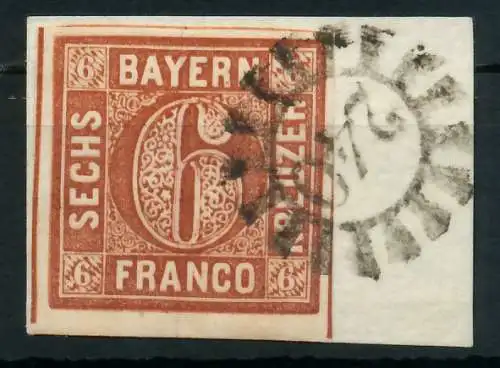 BAYERN MÜHLRADSTEMPEL AUF Nr 4II gMR 240 ZENTR- 87FF1E
