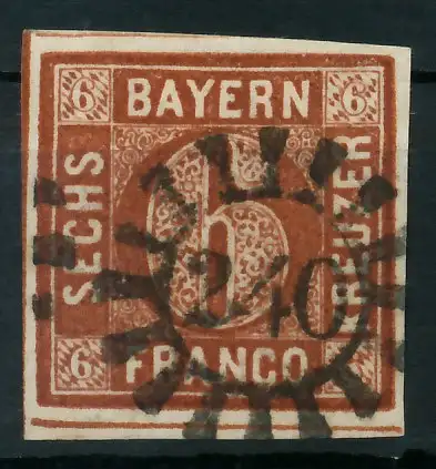 BAYERN MÜHLRADSTEMPEL AUF Nr 4II gMR 240 ZENTR- 87FF26