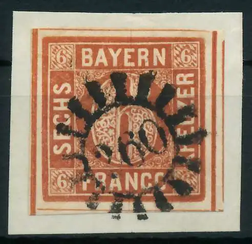 BAYERN MÜHLRADSTEMPEL AUF Nr 4II gMR 260 ZENTR- 8800E2