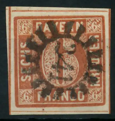 BAYERN MÜHLRADSTEMPEL AUF Nr 4II gMR 241 ZENTR- 880122