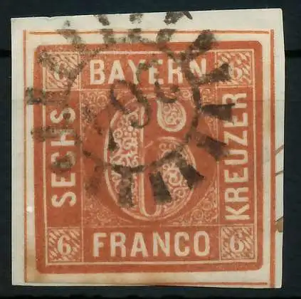 BAYERN MÜHLRADSTEMPEL AUF Nr 4II gMR 264 ZENTR- 8803EA