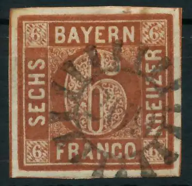 BAYERN MÜHLRADSTEMPEL AUF Nr 4II gMR 269 ZENTR- 88042A