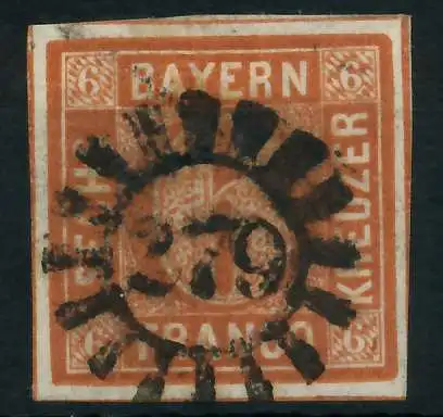 BAYERN MÜHLRADSTEMPEL AUF Nr 4II gMR 279 ZENTR- 880572