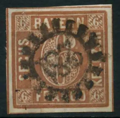 BAYERN MÜHLRADSTEMPEL AUF Nr 4II gMR 281 ZENTR- 8805AE