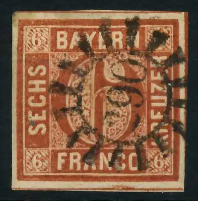 BAYERN MÜHLRADSTEMPEL AUF Nr 4II gMR 290 ZENTR- 88060E