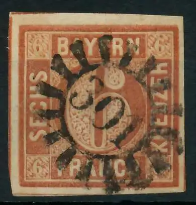 BAYERN MÜHLRADSTEMPEL AUF Nr 4II gMR 301 ZENTR- 88066E