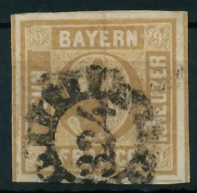BAYERN MÜHLRADSTEMPEL AUF Nr 11 gMR 324 zentrisch gestempelt 881FD2