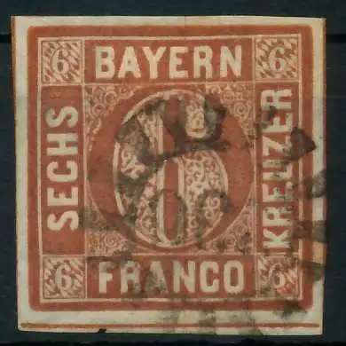 BAYERN MÜHLRADSTEMPEL AUF Nr 4II gMR 330 ZENTR- 881FFE