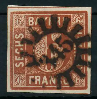 BAYERN MÜHLRADSTEMPEL AUF Nr 4II gMR 345 ZENTR- 8820CE