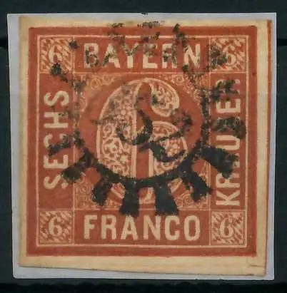 BAYERN MÜHLRADSTEMPEL AUF Nr 4II gMR 352 ZENTR- 88210A