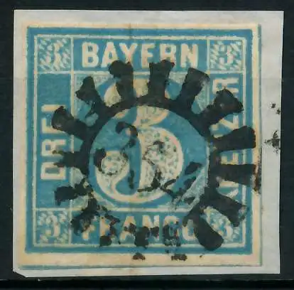 BAYERN MÜHLRADSTEMPEL AUF Nr 2II gMR 354 ZENTR- 88215A