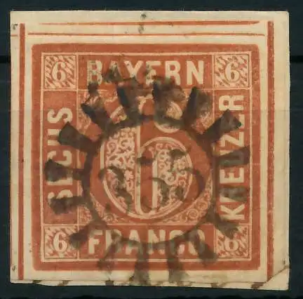 BAYERN MÜHLRADSTEMPEL AUF Nr 4II gMR 355 ZENTR- 88218E