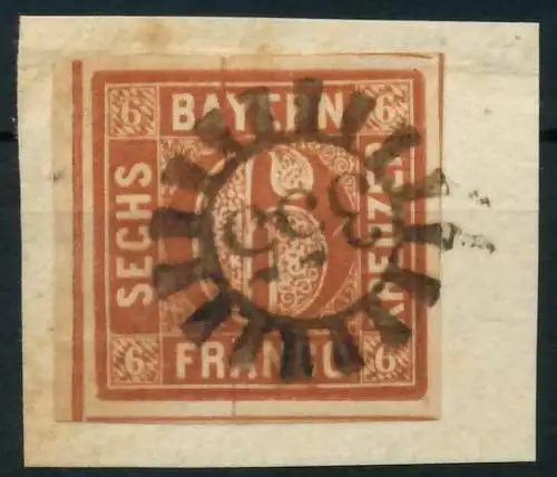 BAYERN MÜHLRADSTEMPEL AUF Nr 4II gMR 355 ZENTR- 88219A