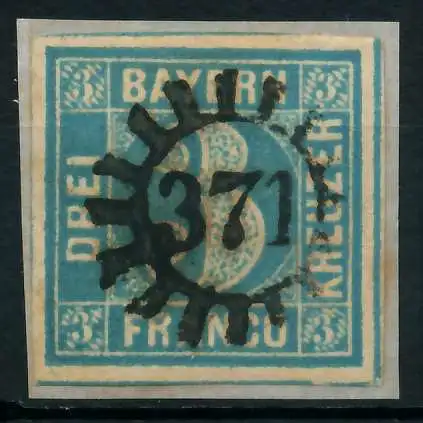 BAYERN MÜHLRADSTEMPEL AUF Nr 2II gMR 371 ZENTR- 882272