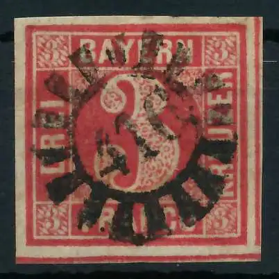 BAYERN MÜHLRADSTEMPEL AUF Nr 9 gMR 416 zentrisch gestempelt 8824F2
