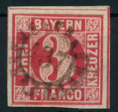 BAYERN MÜHLRADSTEMPEL AUF Nr 9 gMR 437 zentrisch gestempelt 8825D6