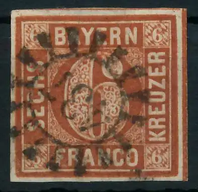 BAYERN MÜHLRADSTEMPEL AUF Nr 4II gMR 437 ZENTR- 8825F2