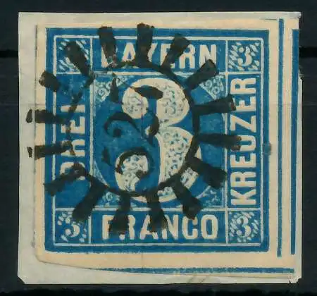 BAYERN MÜHLRADSTEMPEL AUF Nr 2II gMR 527 ZENTR- 883F8E