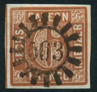 BAYERN MÜHLRADSTEMPEL AUF Nr 4II gMR 563 ZENTR- 8840DA