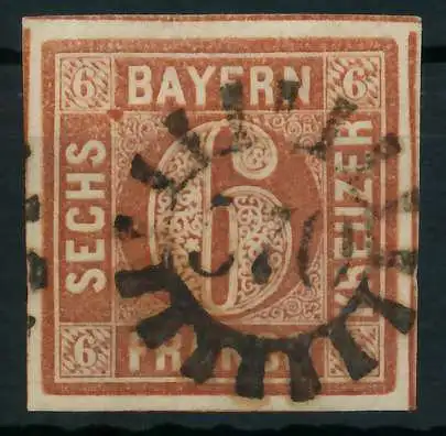 BAYERN MÜHLRADSTEMPEL AUF Nr 4II gMR 570 ZENTR- 88412E