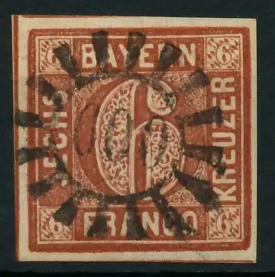 BAYERN MÜHLRADSTEMPEL AUF Nr 4II gMR 600 ZENTR- 88423E