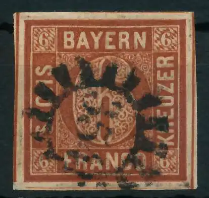 BAYERN MÜHLRADSTEMPEL AUF Nr 4II gMR 354 ZENTR- 88439A