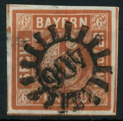 BAYERN MÜHLRADSTEMPEL AUF Nr 4II gMR 406 ZENTR- 8843C2