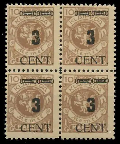 MEMEL 1923 Nr 186 postfrisch VIERERBLOCK 887876